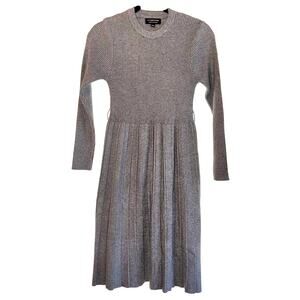 S. Christina 100% Cashmere Long Sleeve Pleated Sweater Dress Women's Medium
